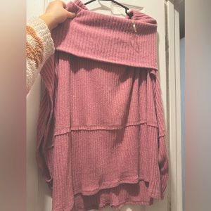 Pink Sleeveless Turtleneck